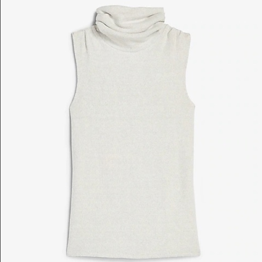 Express | Heathered Sleeveless Turtleneck Tank